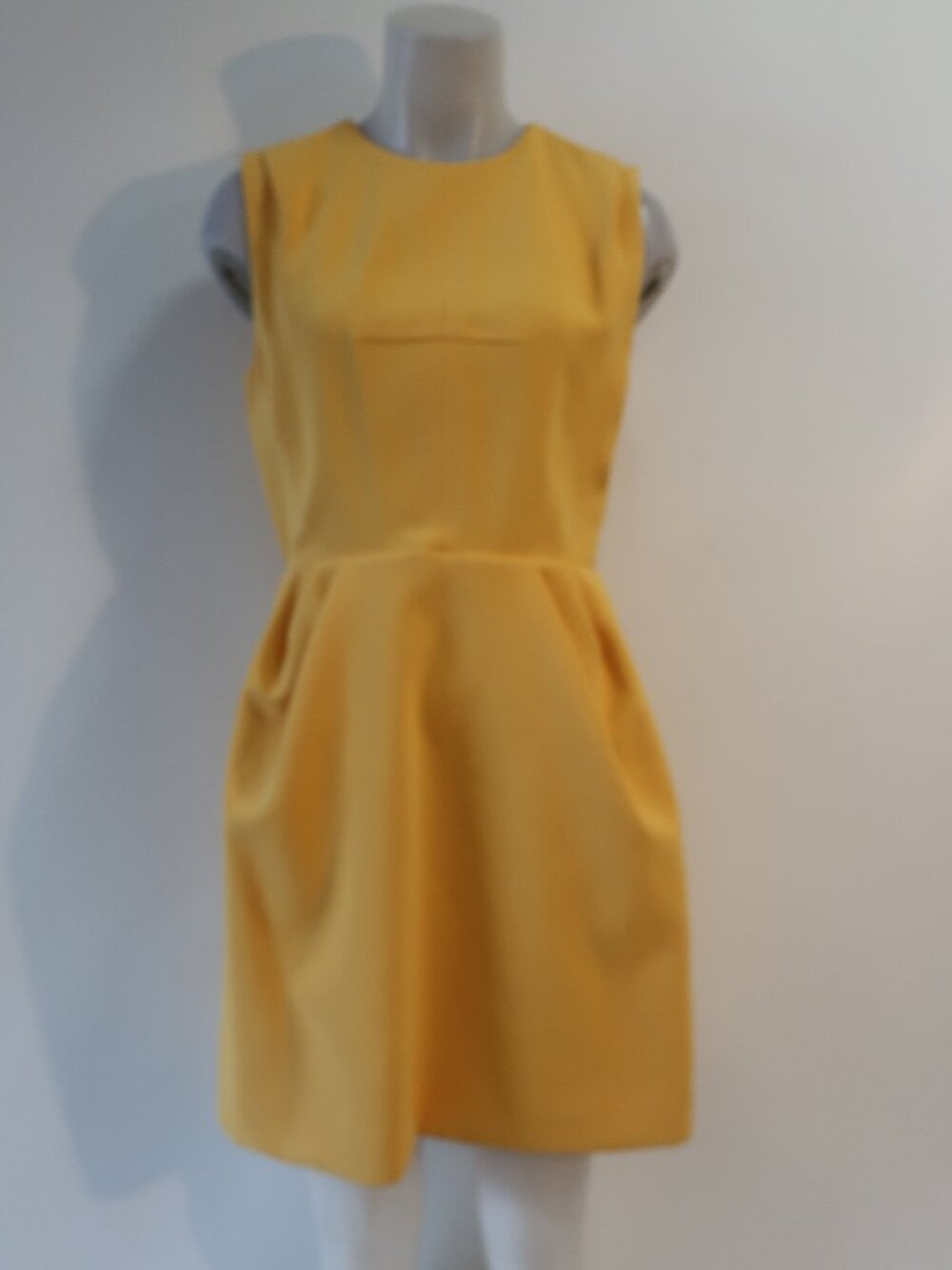Authentic Louis Vuitton (Item-779 Marigold Yellow Sleeveless Pleat Dress 40 US/8 - Picture 6 of 16